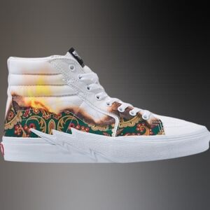 Vans White and Multicolor High-Top Sneakers